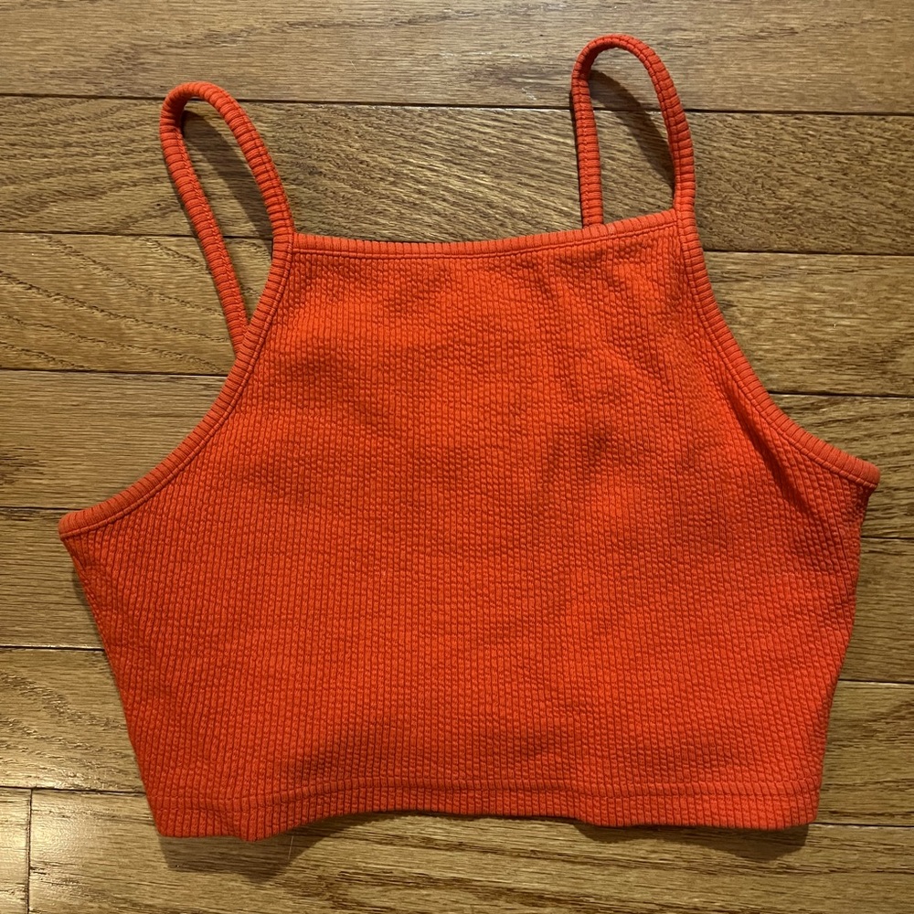 Topshop Orange/Red Crop Top Size 4